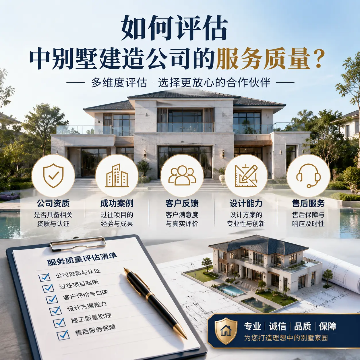 如何评估 施秉 中别墅建造公司的服务质量？